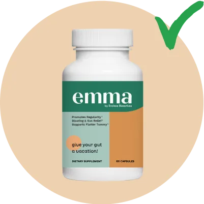 EmmaRelied supplement bottle with quality check mark