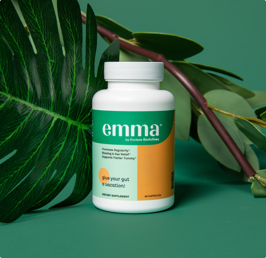 EmmaRelied official supplement bottle – natural digestive relief